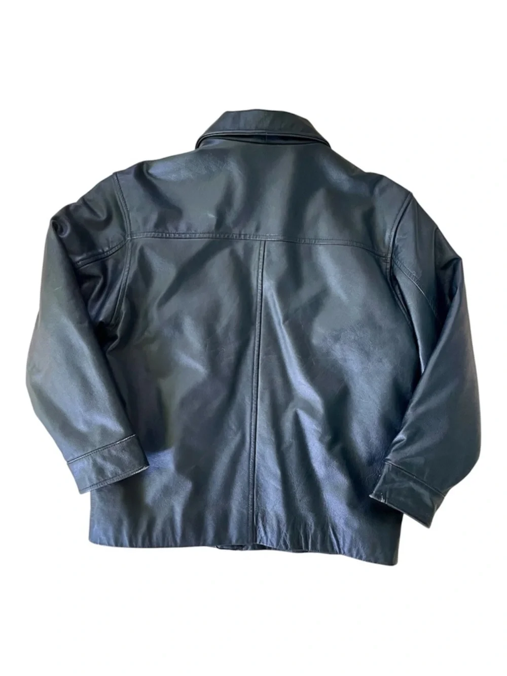 VINTAGE GAP Black Leather Zip-Up Jacket Kids Boy’s Size 10 L Y2K
